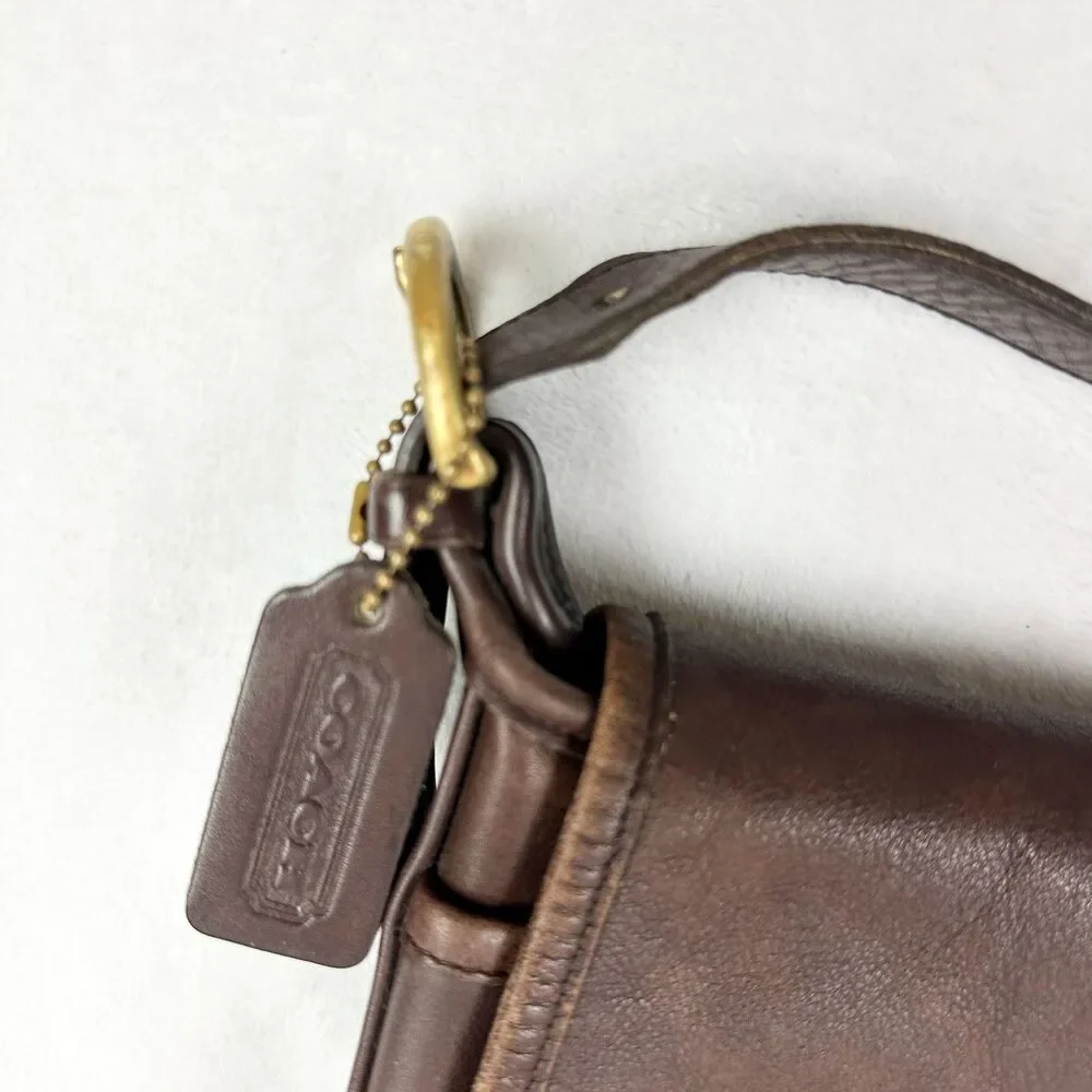 Vintage Coach 4150 Fletcher Saddle Crossbody Bag Brown